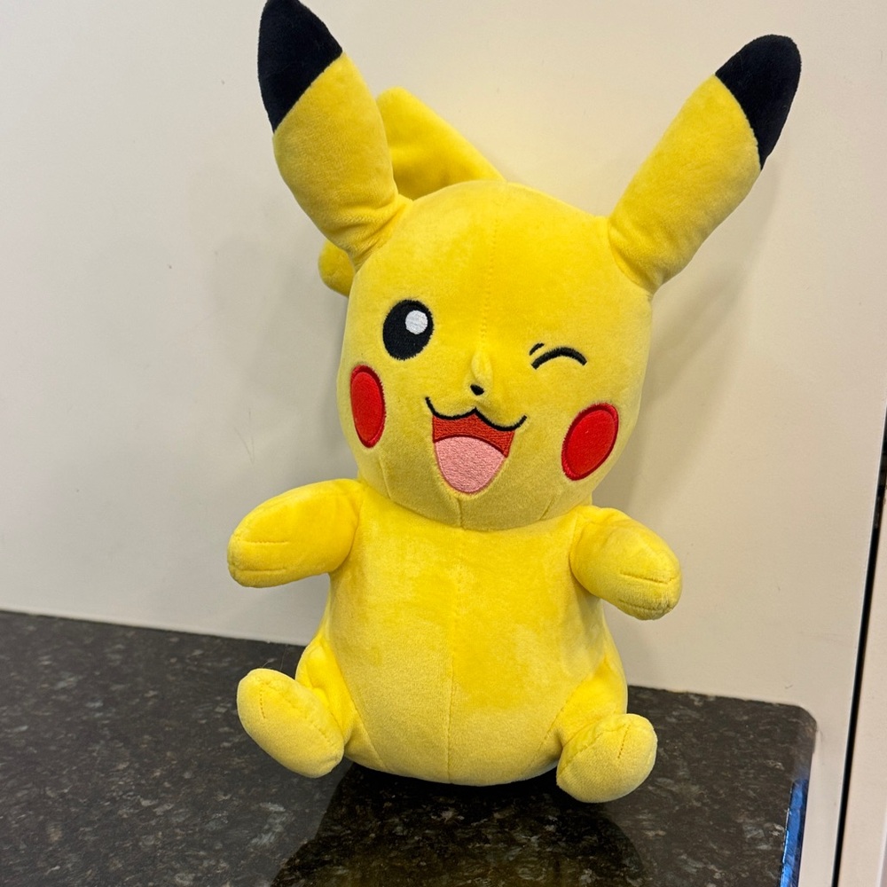 Nintendo Pikachu Plush - Yellow with Black Ear Tips and Red Cheeks Pokemon 12"